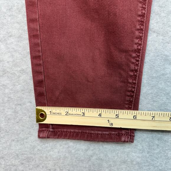 American Eagle Mom Jeans Women's 4 Long Maroon Stretch Skinny Slim Fit Mid Rise - Picture 10 of 10